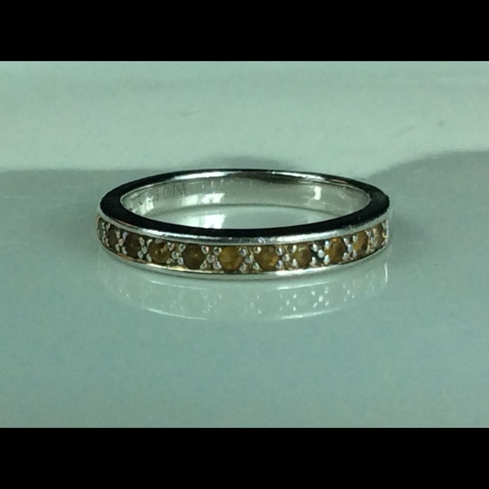 Citrine sterling band ring